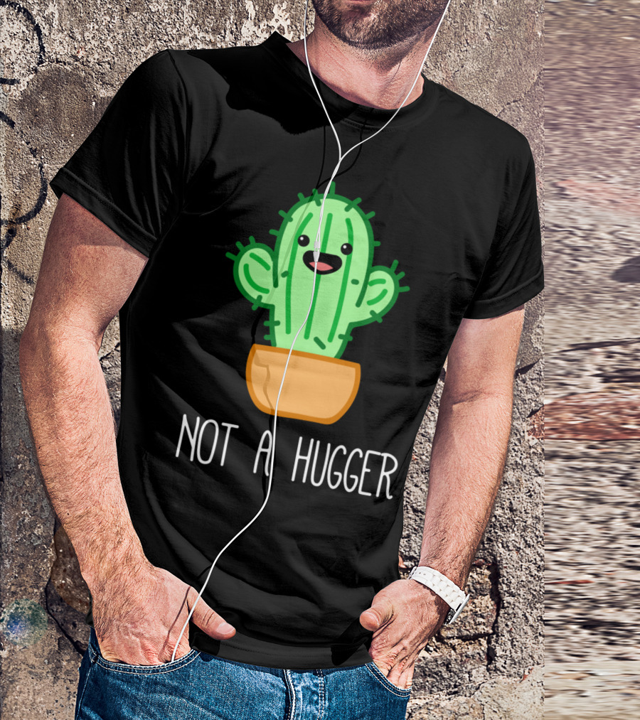 Cute Kawaii Cactus Not A Hugger Meme T-Shirt