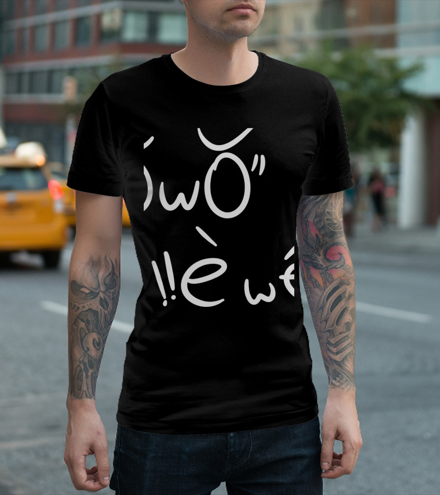 OwO Runes Emoticon Cute Furry Faces What's Ewe Symbols T-Shirt