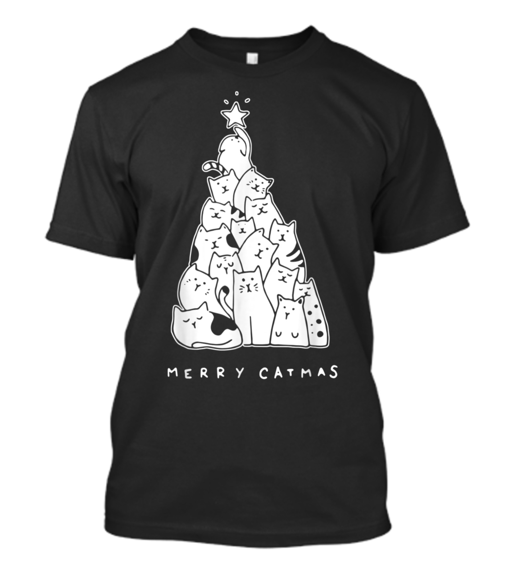 Merry Catmas Christmas Tree Of Cats For Cat Lover T-Shirt
