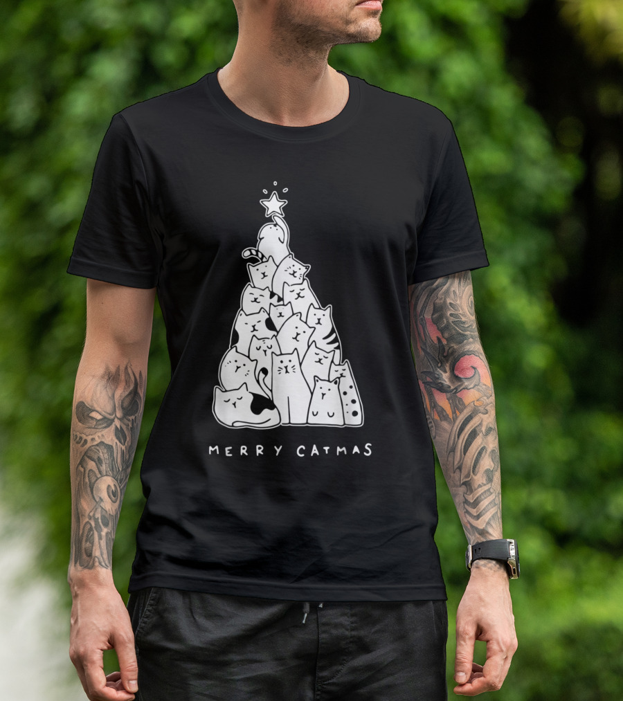 Merry Catmas Christmas Tree Of Cats For Cat Lover T-Shirt