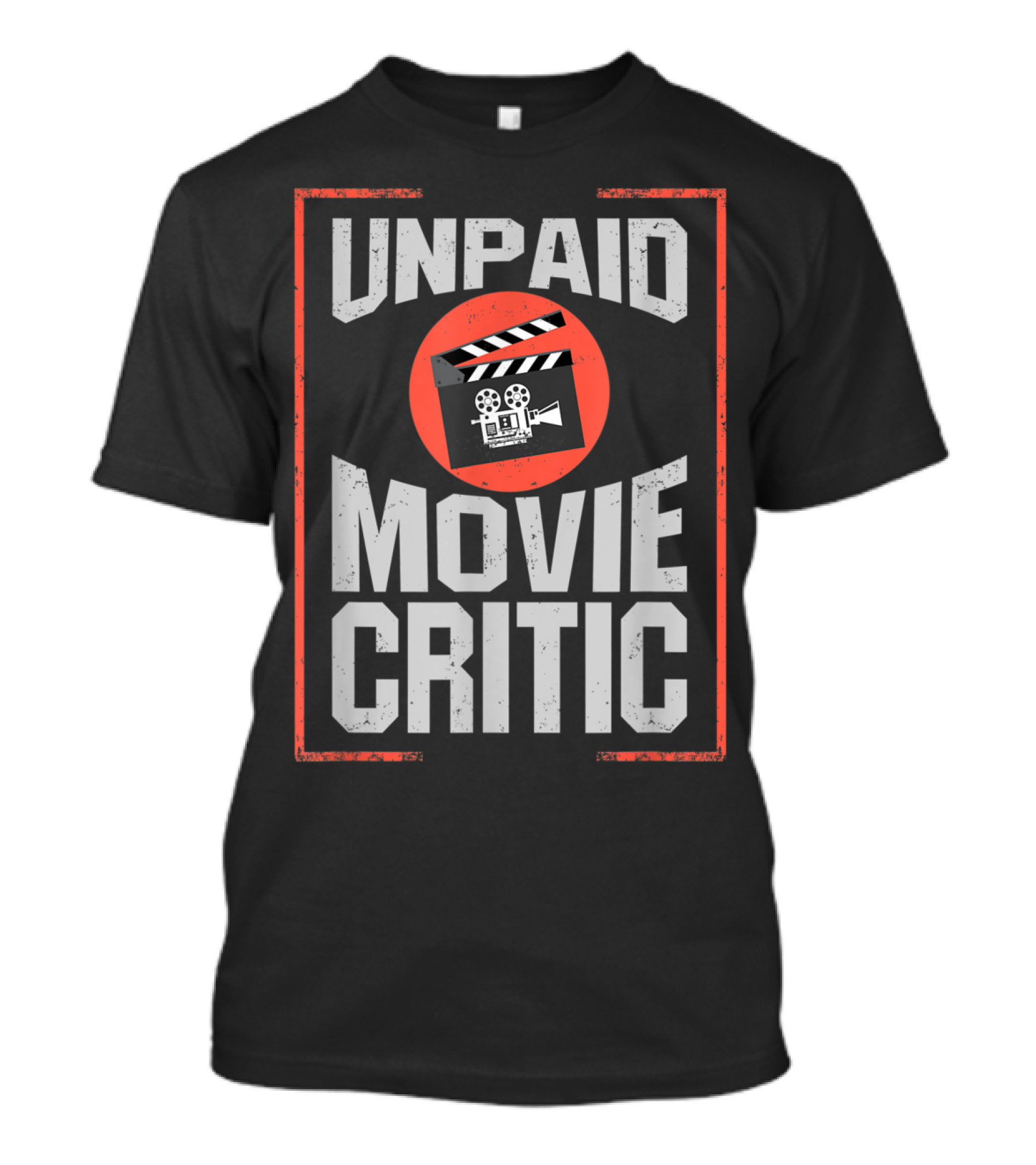 Unpaid Movie Critic Film Cinema Clapperboard Retro Badge T-Shirt
