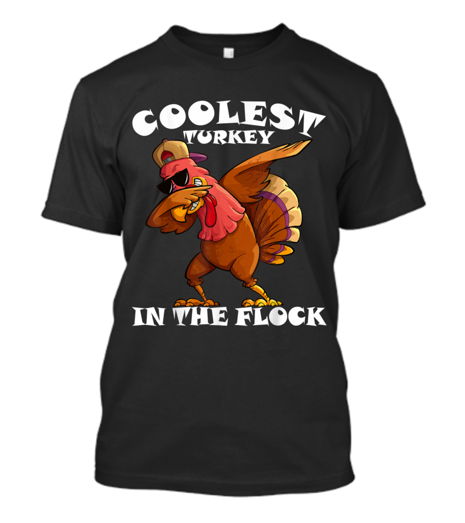 Coolest Turkey In The Flock Dabbing Thanksgiving Toddlers T-Shirt