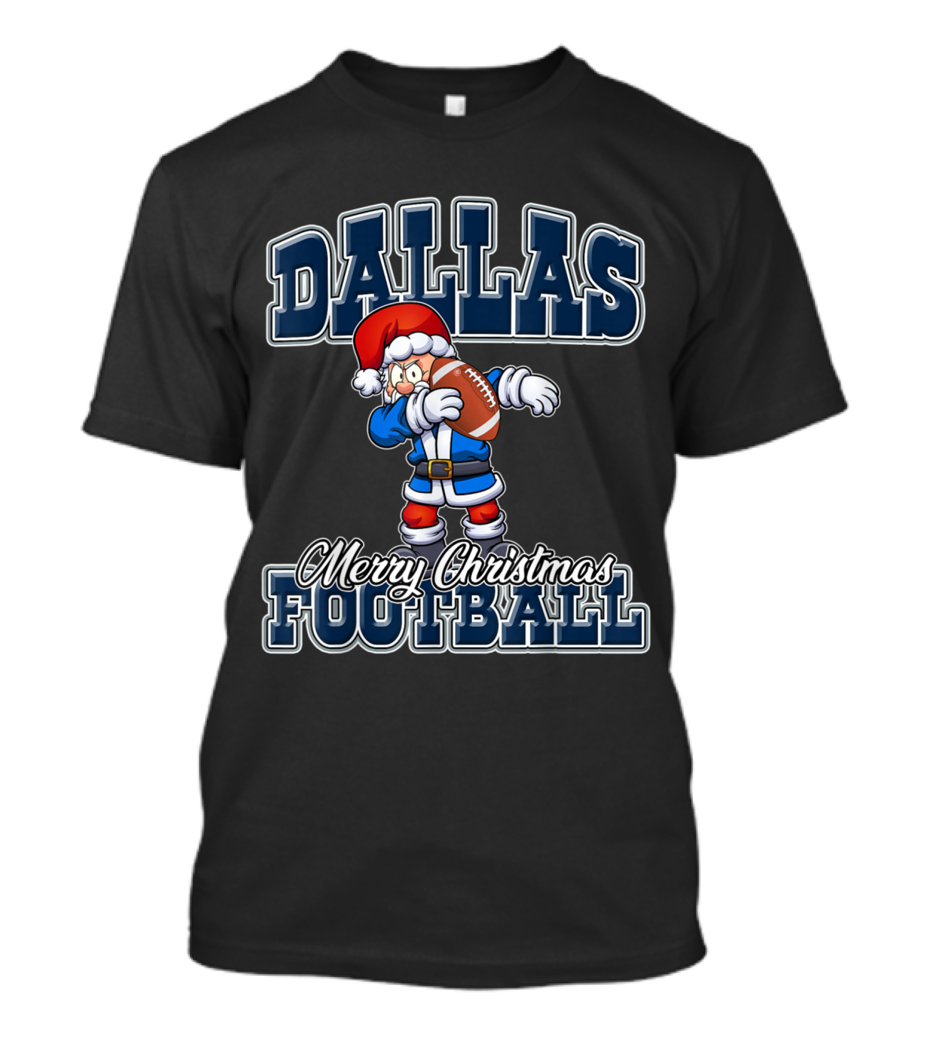 Dallas Merry Christmas Dabbing Santa Football T-Shirt