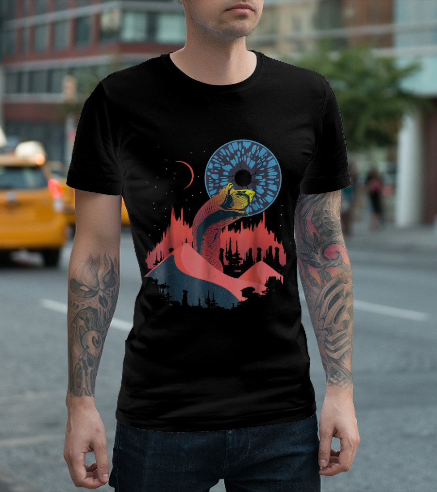 Dune SciFi Blue Eye Desert Worm Sign Iconic T-Shirt