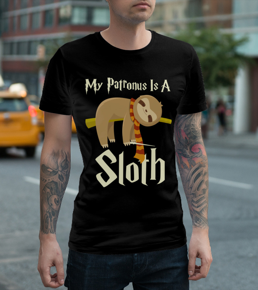 My Patronus Is A Sloth Cute Wizard Lovers Pullover T-Shirt