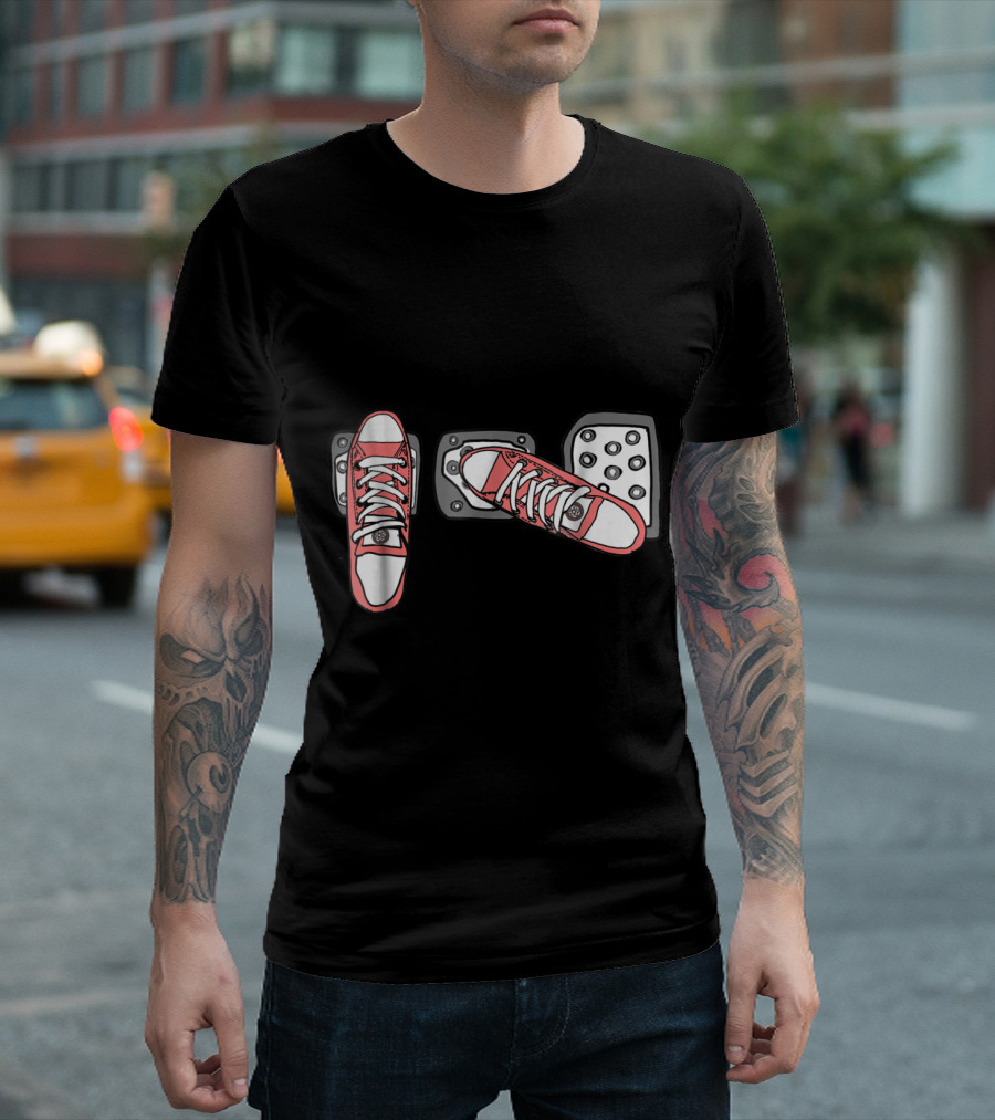 Save Stick Shift Gas Pedals Heel Toe Gear Race Car Sneakers T-Shirt