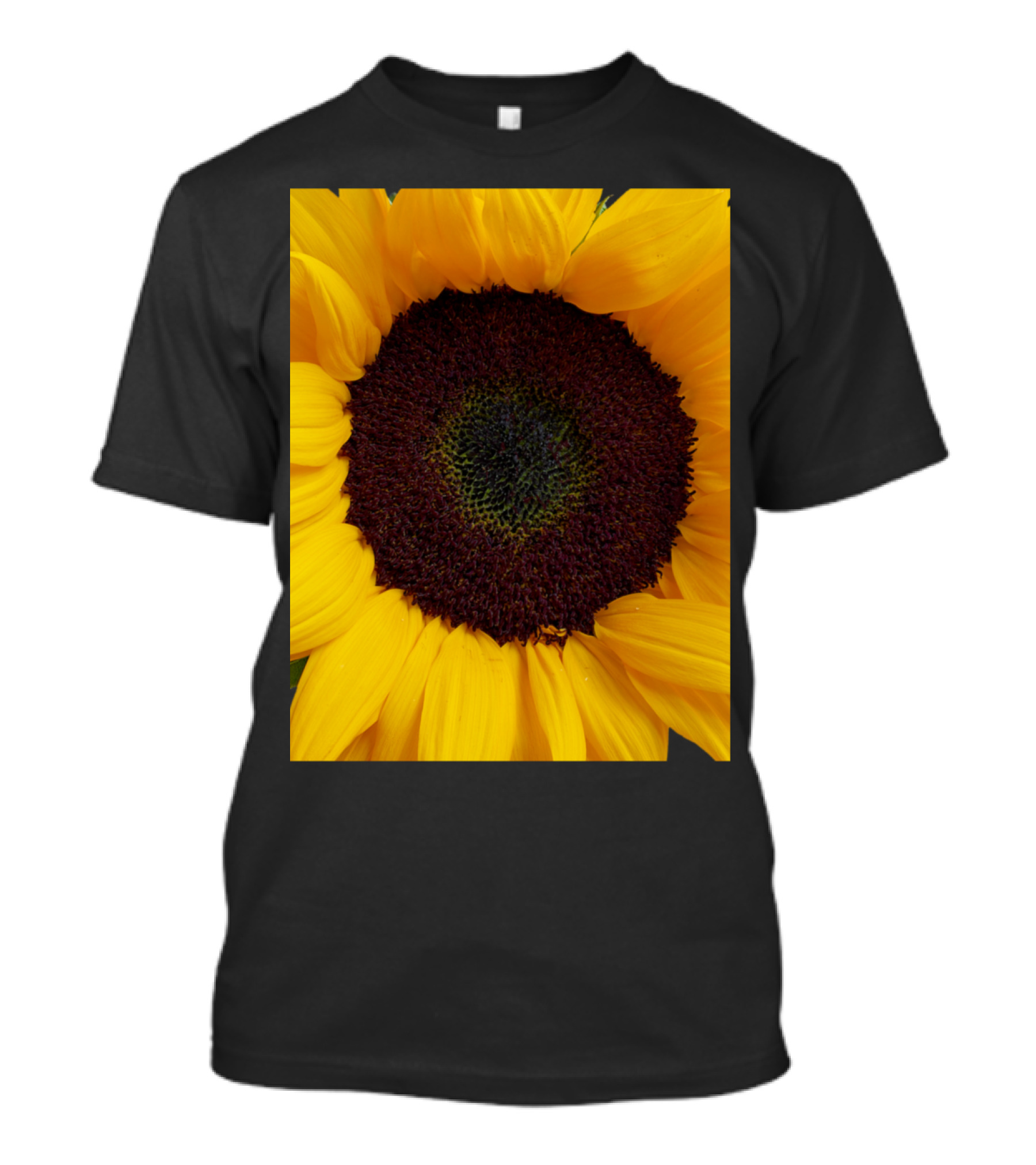 Sunflower Blossom Bright Yellow Black Center Floral T-Shirt