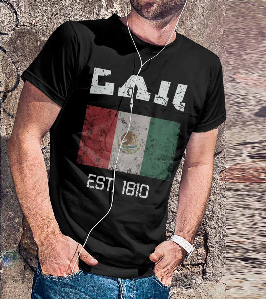Vintage Mexico City Flag Est. 1810 Mexico T-Shirt