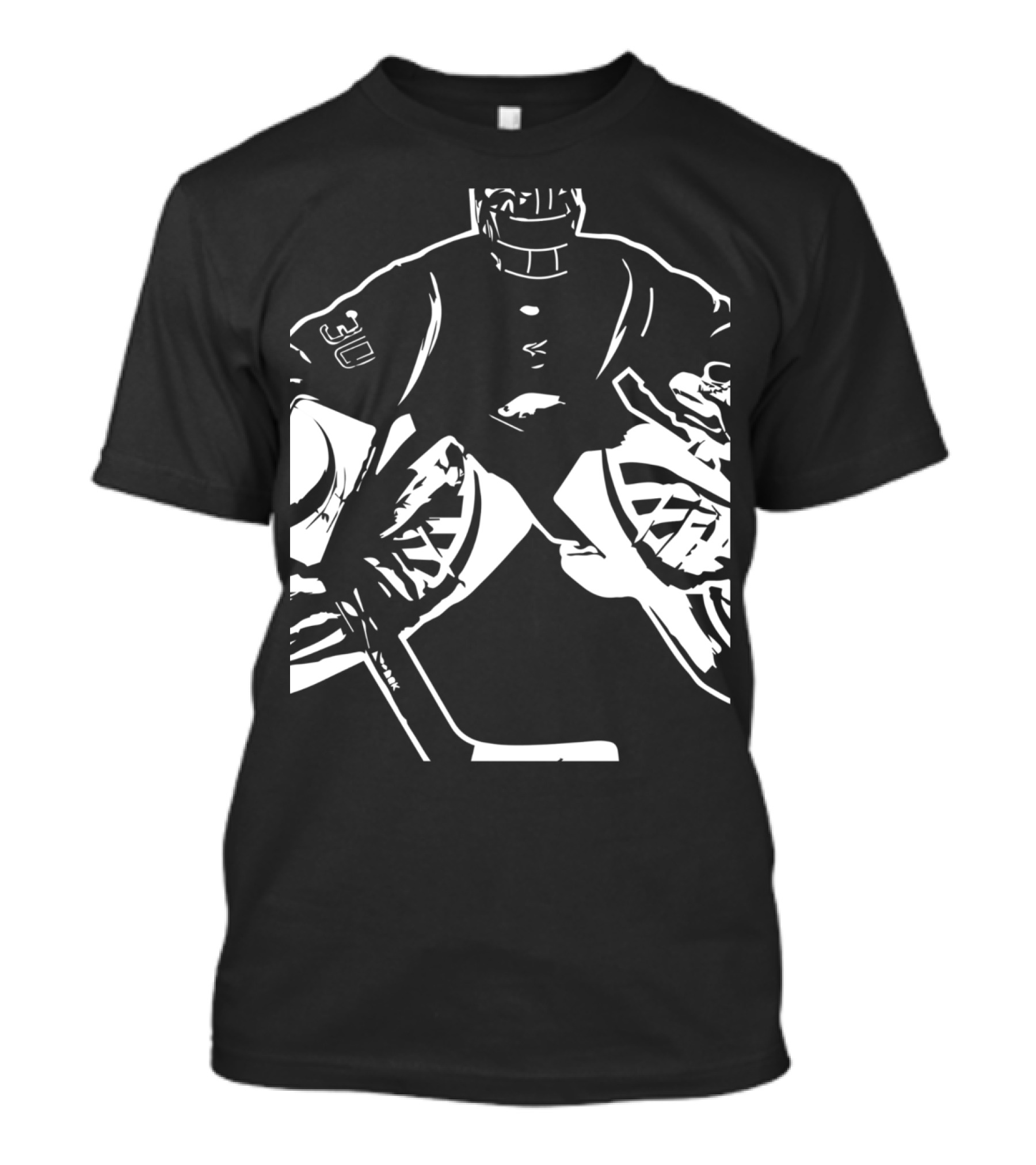 My Goal Is To Deny Yours Funny Ice Hockey Goalie Block Pose T-Shirt