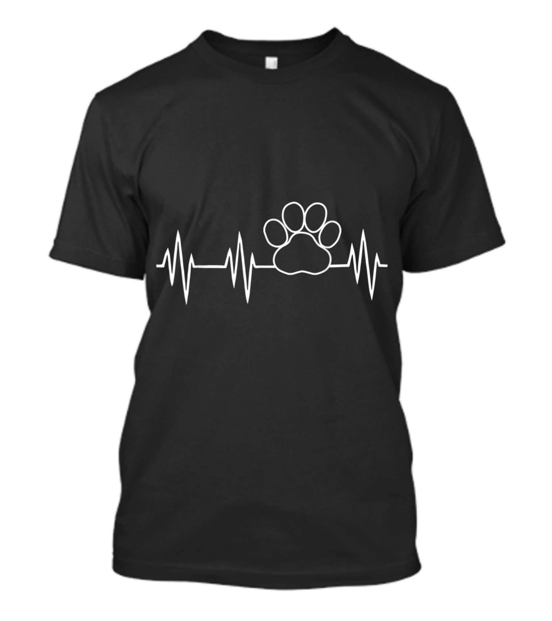 Heartbeat Paw Print For Dog Lovers T-Shirt