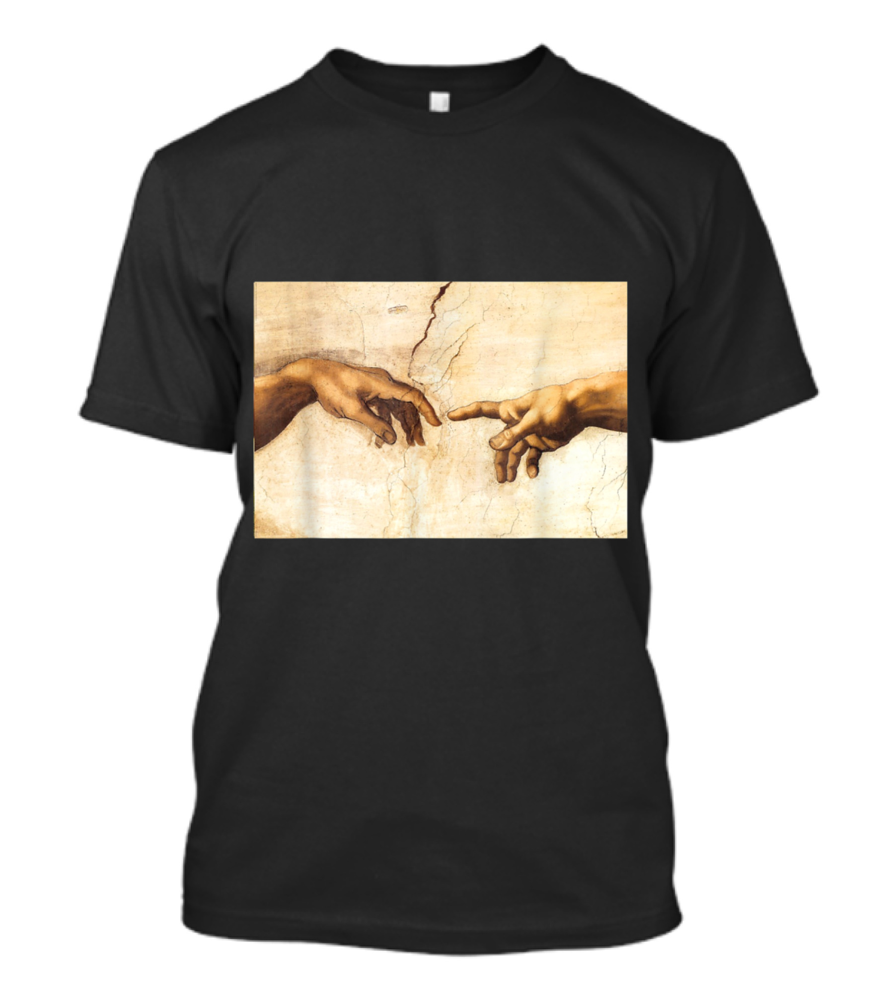 The Creation Of Adam Michelangelo Iconic Sistine Chapel Ceiling Hands T-Shirt