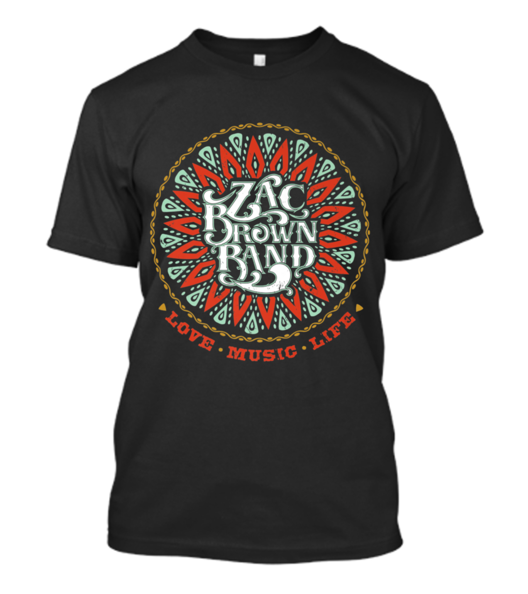 Zac Brown Band Love Music Life Mandala T-Shirt