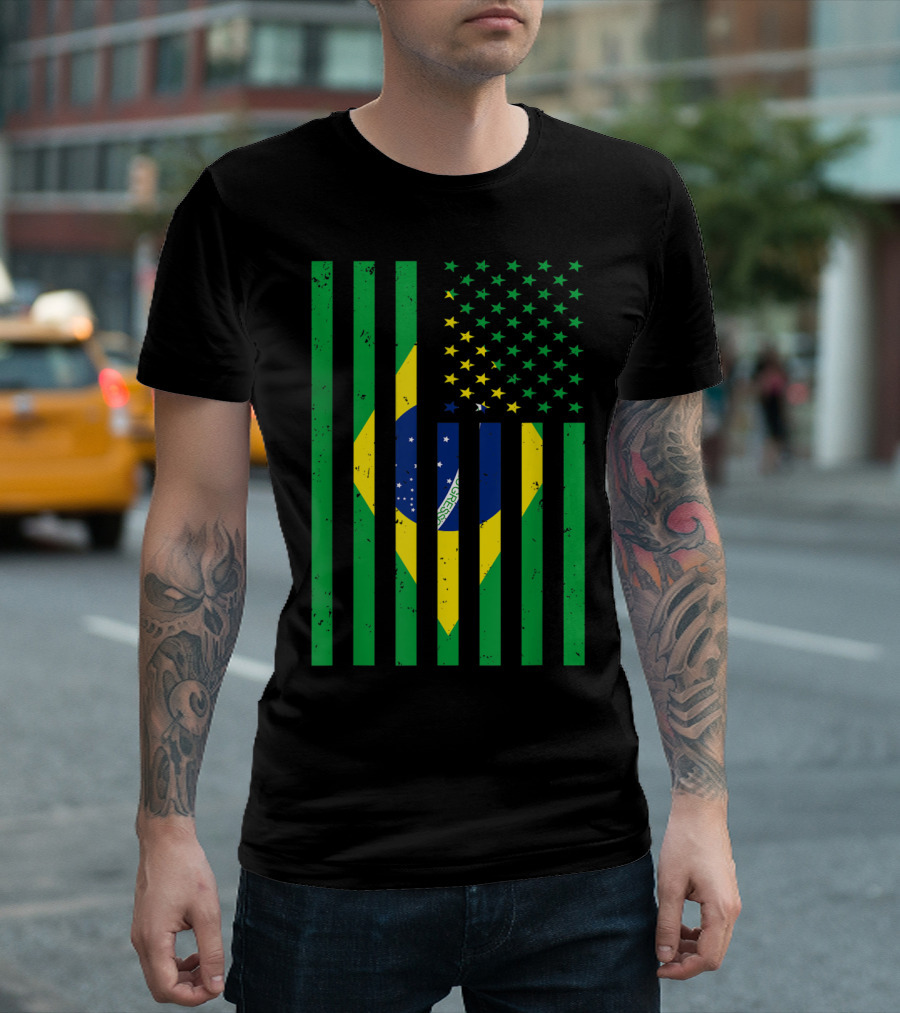 Brazilian American Flag Soccer Jersey T-Shirt