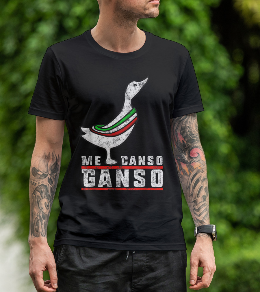 AMLO Me Canso Ganso Mexican Flag Colors Goose T-Shirt