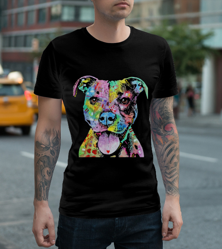 I Love My Pitbull Colorful Pop T-Shirt