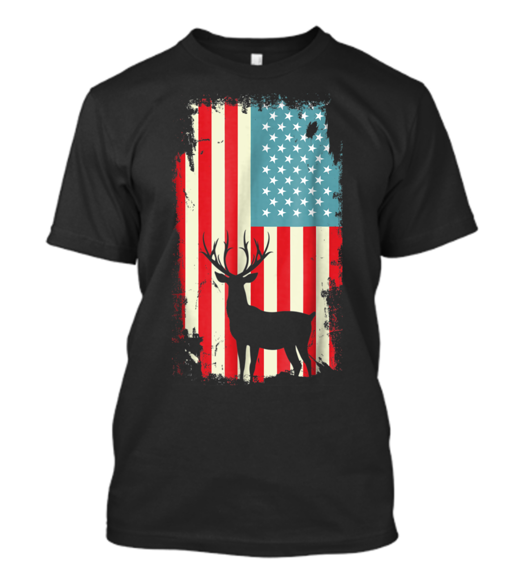 American Deer Hunter Patriotic Flag T-Shirt