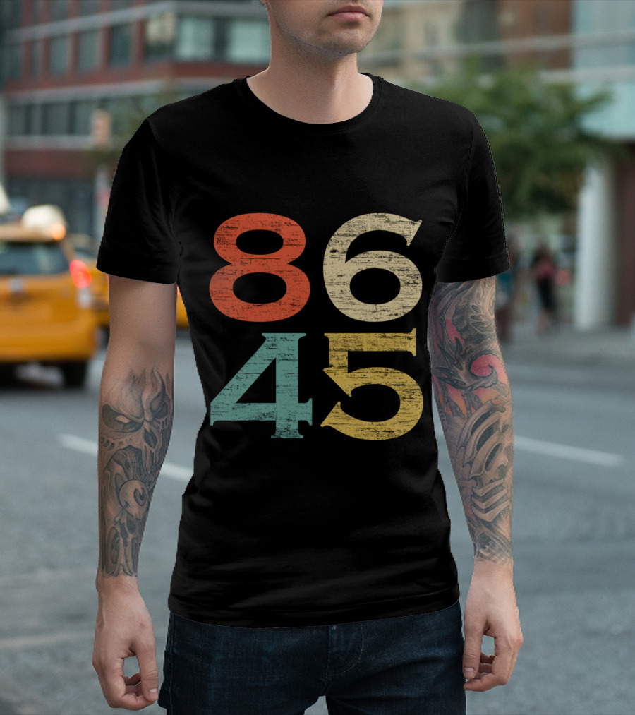 Classic Vintage Style 86 45 Anti Trump Retro Vintage Numbers T-Shirt