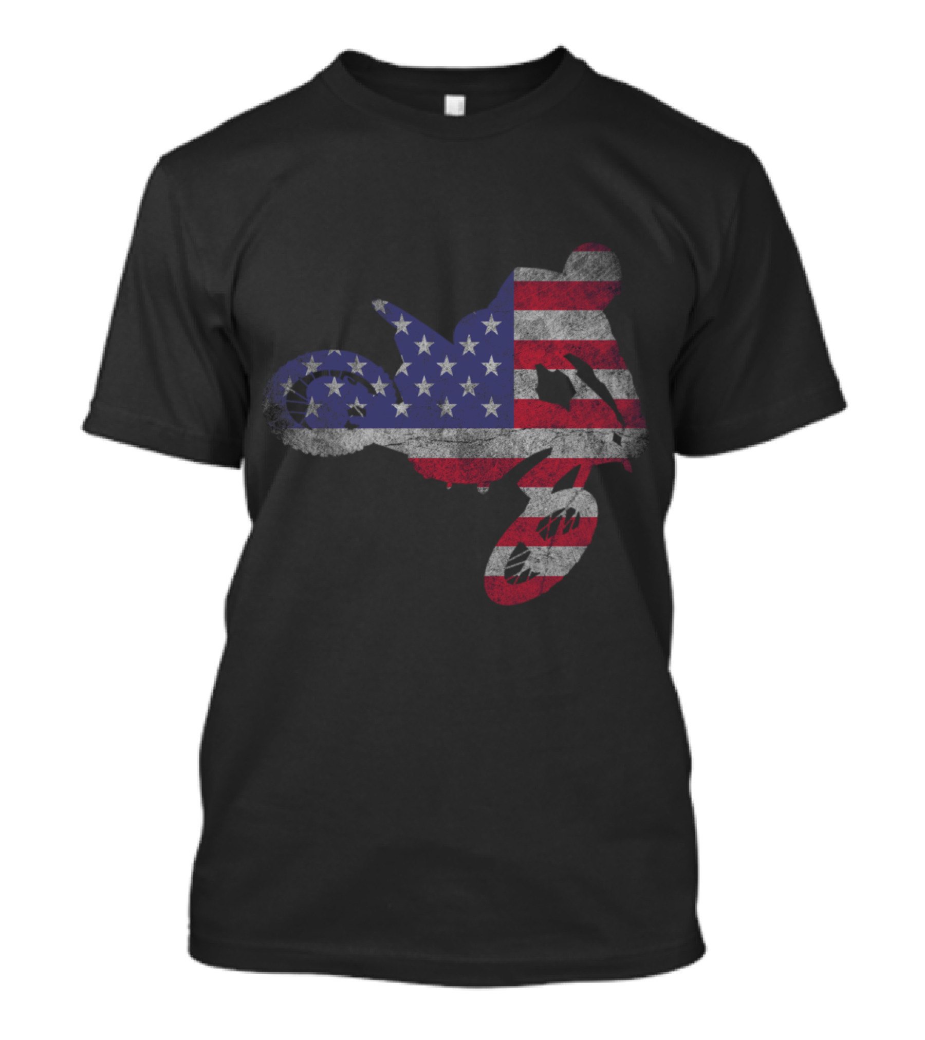 USA Flag Dirt Bike Motocross Enduro T-Shirt