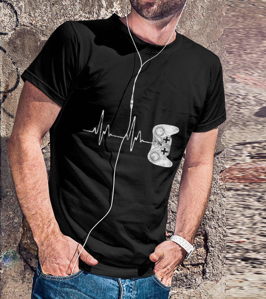 Gamer Heartbeat Video Game Controller Lover T-Shirt