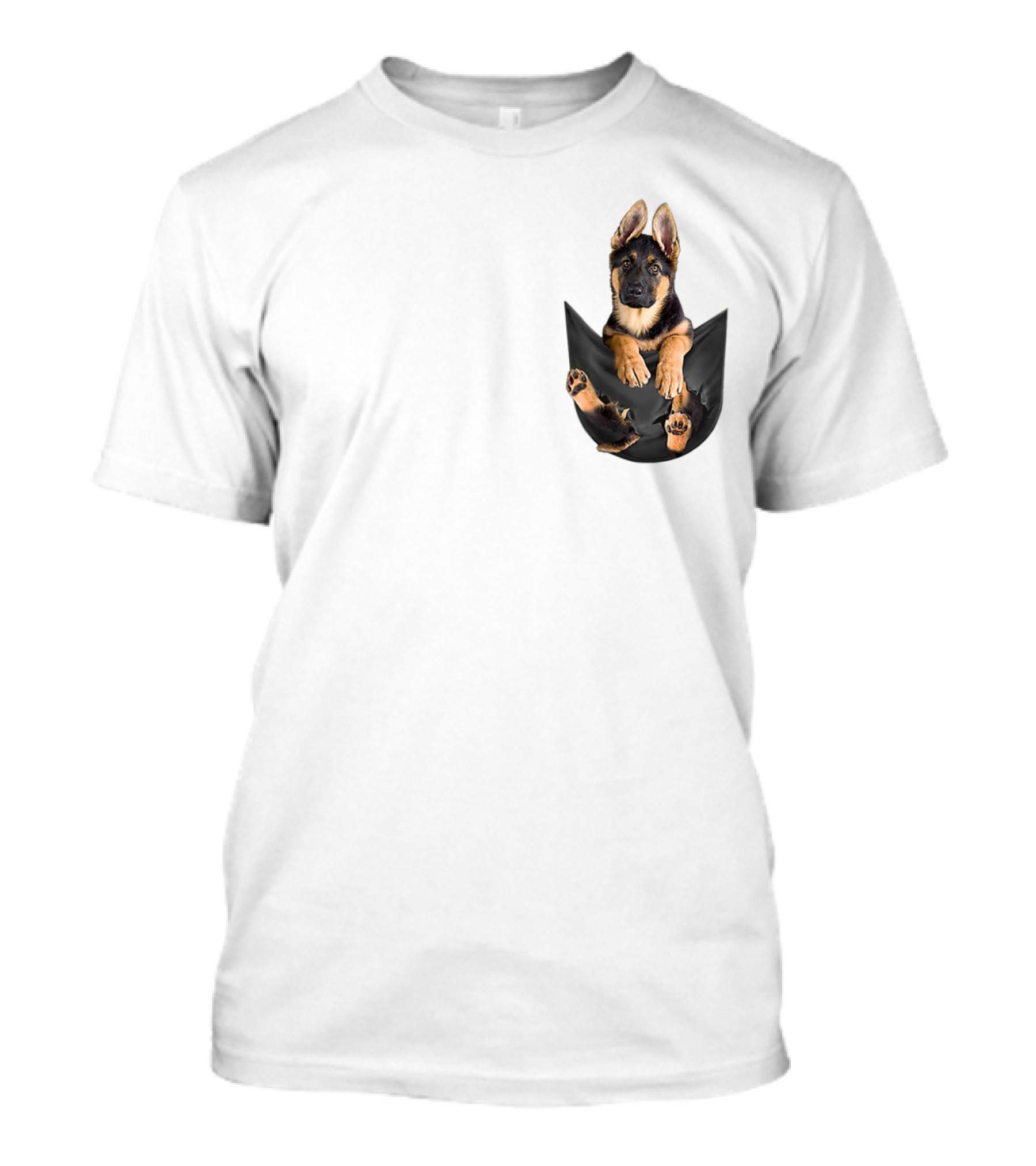 German Shepherd Puppy In Pocket Dog T-Shirt