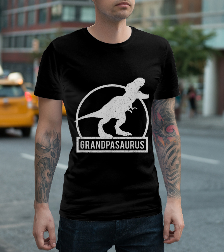 Grandpasaurus Funny Dinosaur Circle T-Rex T-Shirt