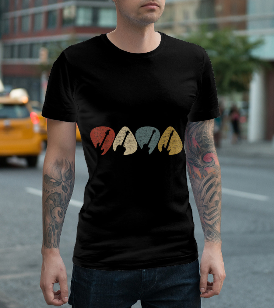 Guitar Pick Silhouettes for Guitarist T-Shirt
