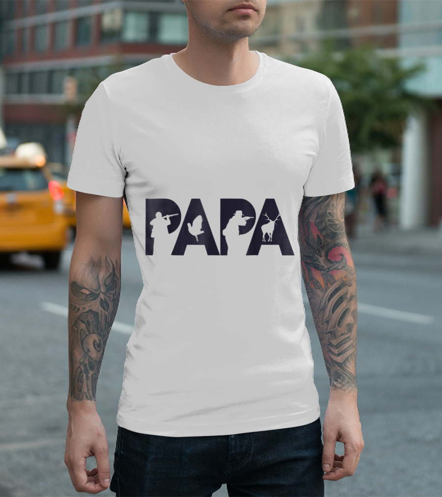 Papa Hunter Dad Funny Father Hunting Top T-Shirt