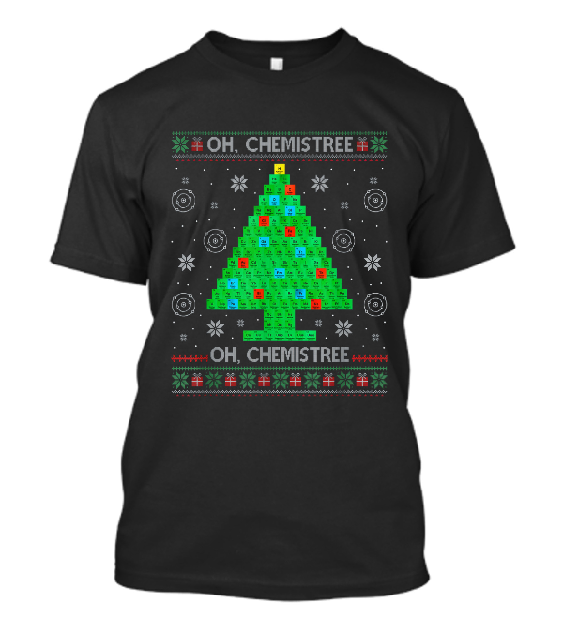 Oh Chemistree Periodic Table Christmas Tree Merry Chemistry T-Shirt