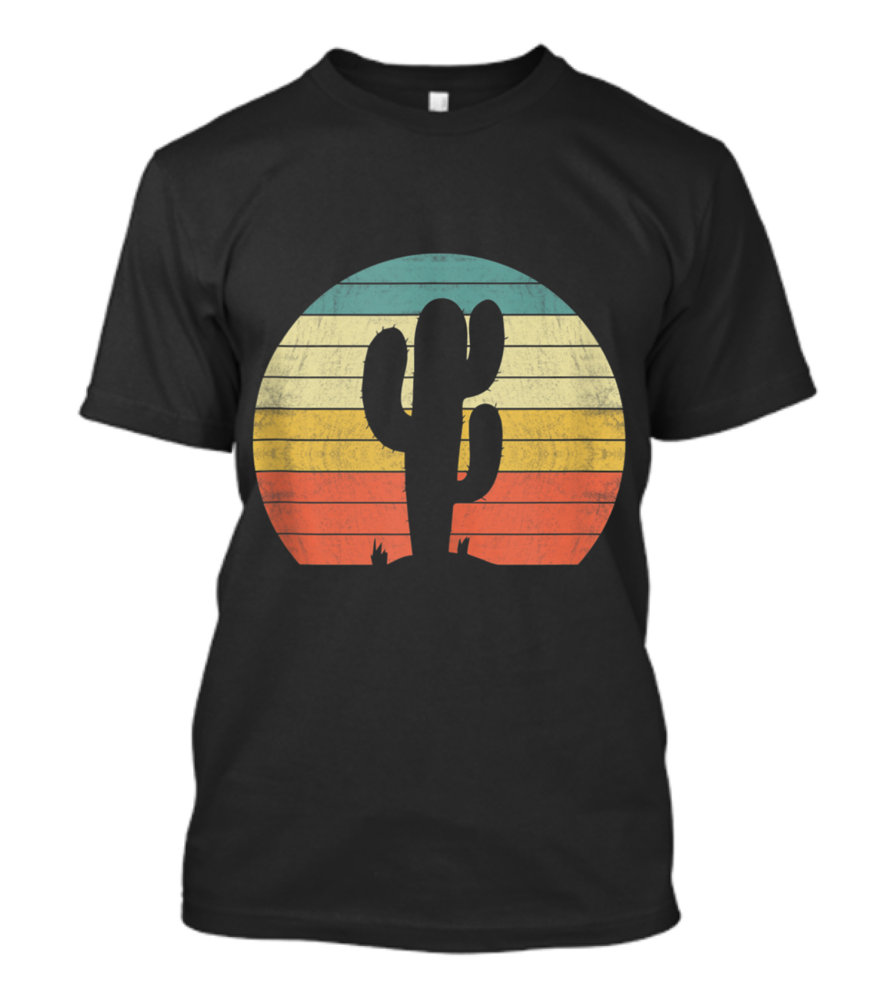 Retro Saguaro Cactus Sunset Vintage Opuntia Cactaceae T-Shirt