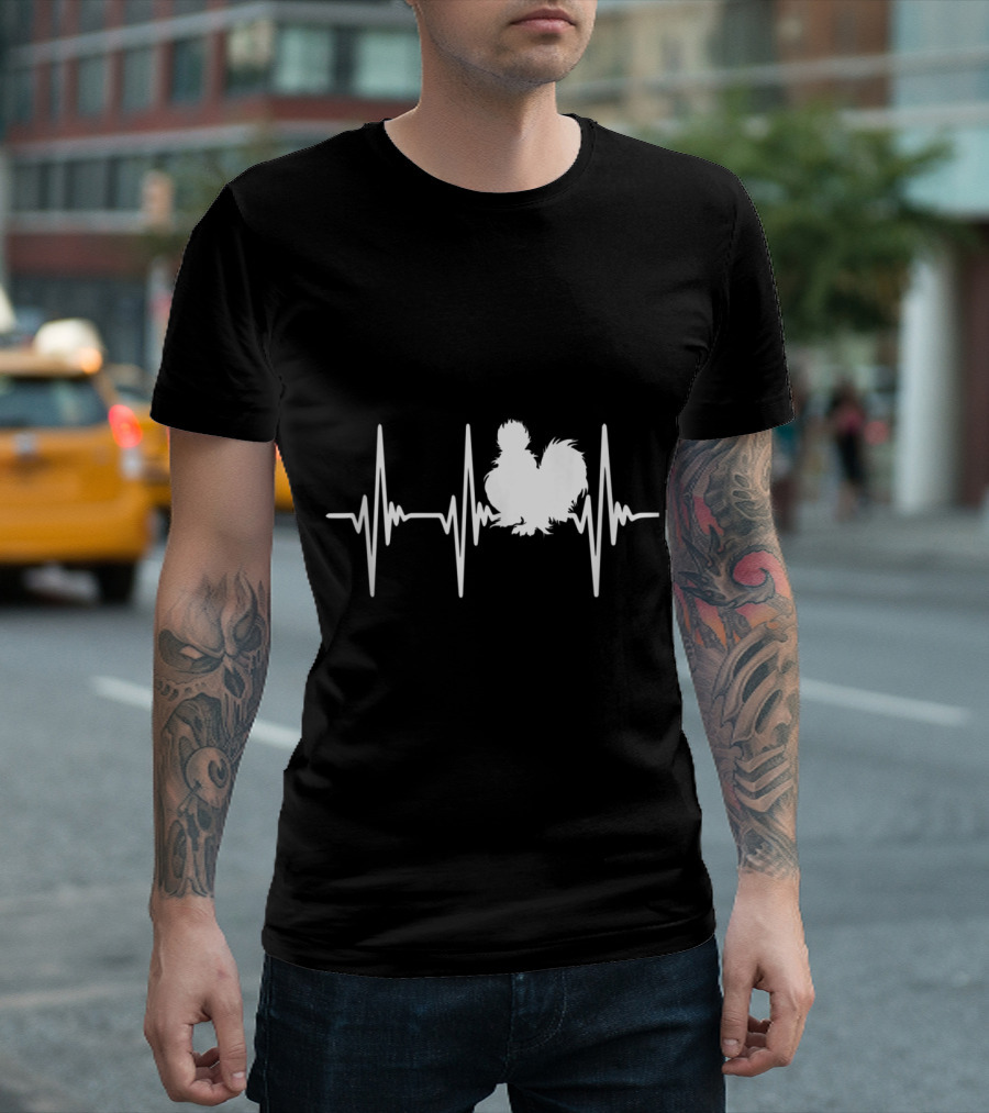 Silkie Chicken Heartbeat Funny Silkie Chicken Lover T-Shirt