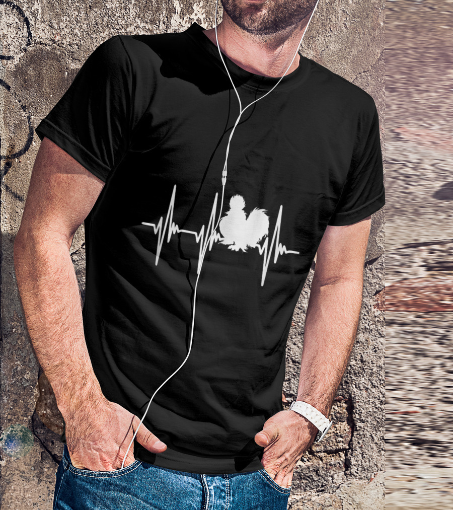 Silkie Chicken Heartbeat Funny Silkie Chicken Lover T-Shirt