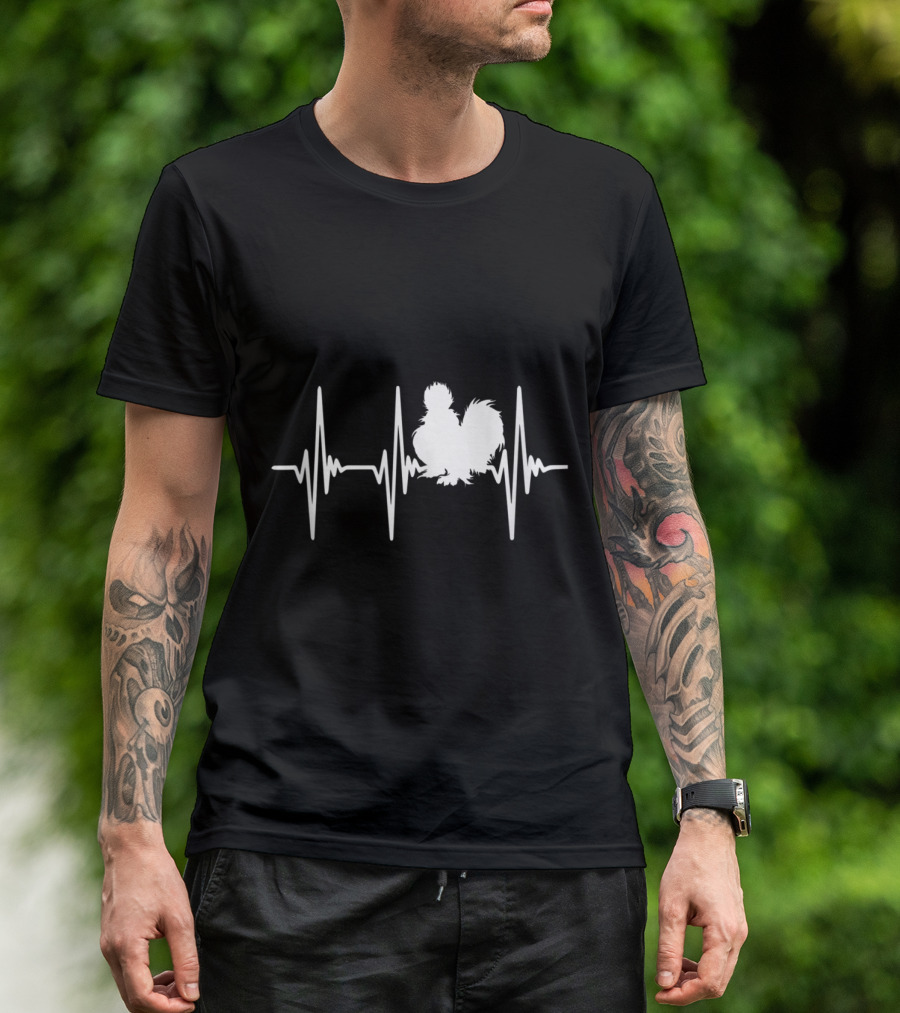 Silkie Chicken Heartbeat Funny Silkie Chicken Lover T-Shirt