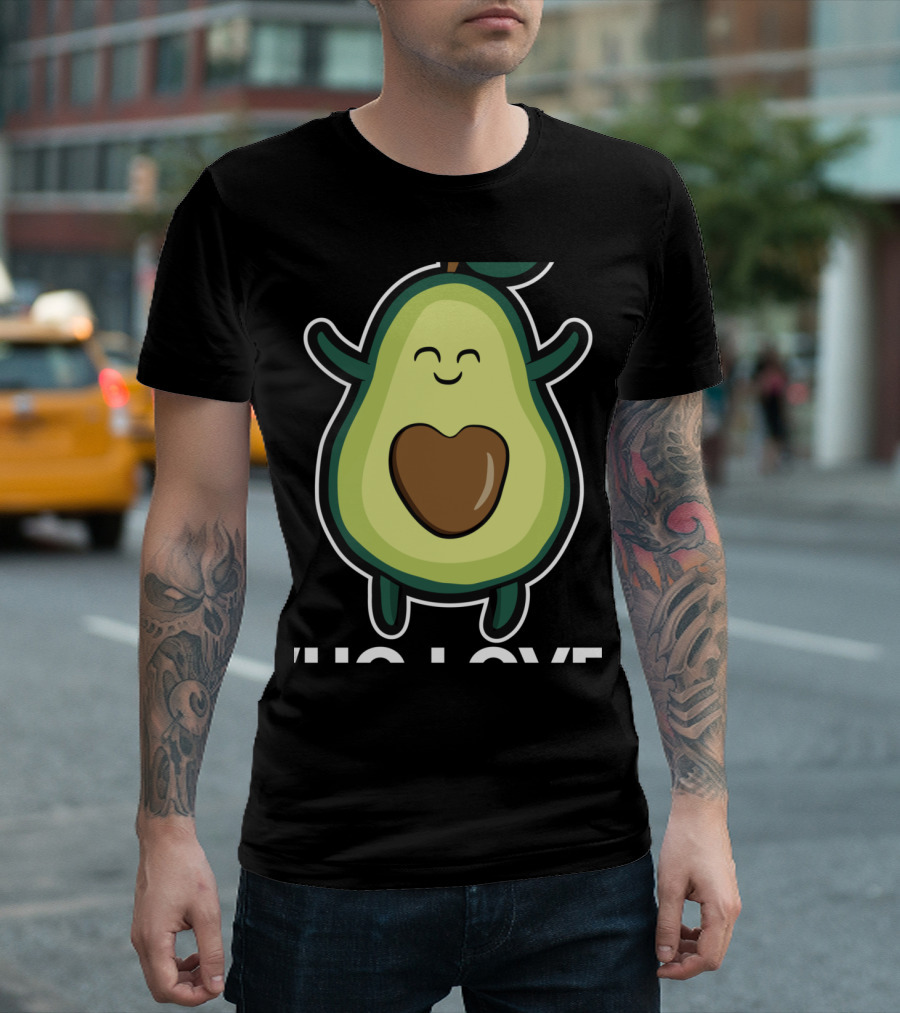 Girl Who Loves Avocado Cute Smiling Avocado Character T-Shirt