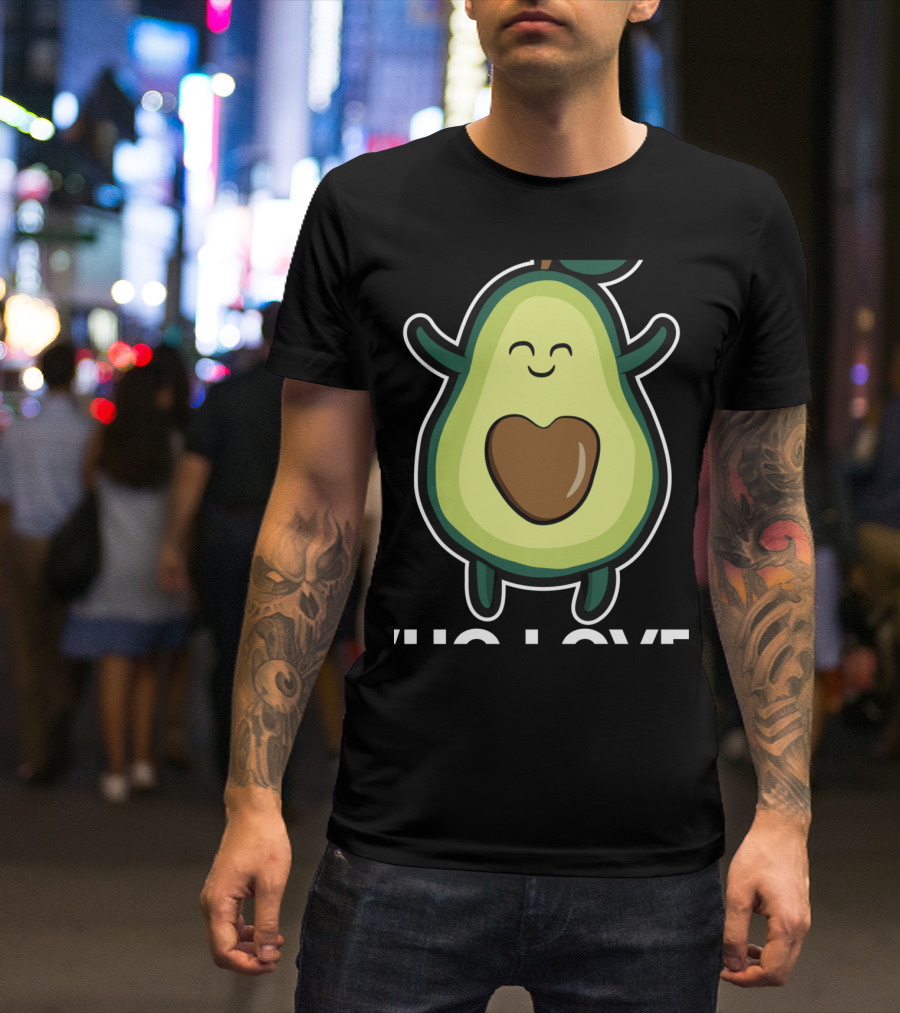 Girl Who Loves Avocado Cute Smiling Avocado Character T-Shirt