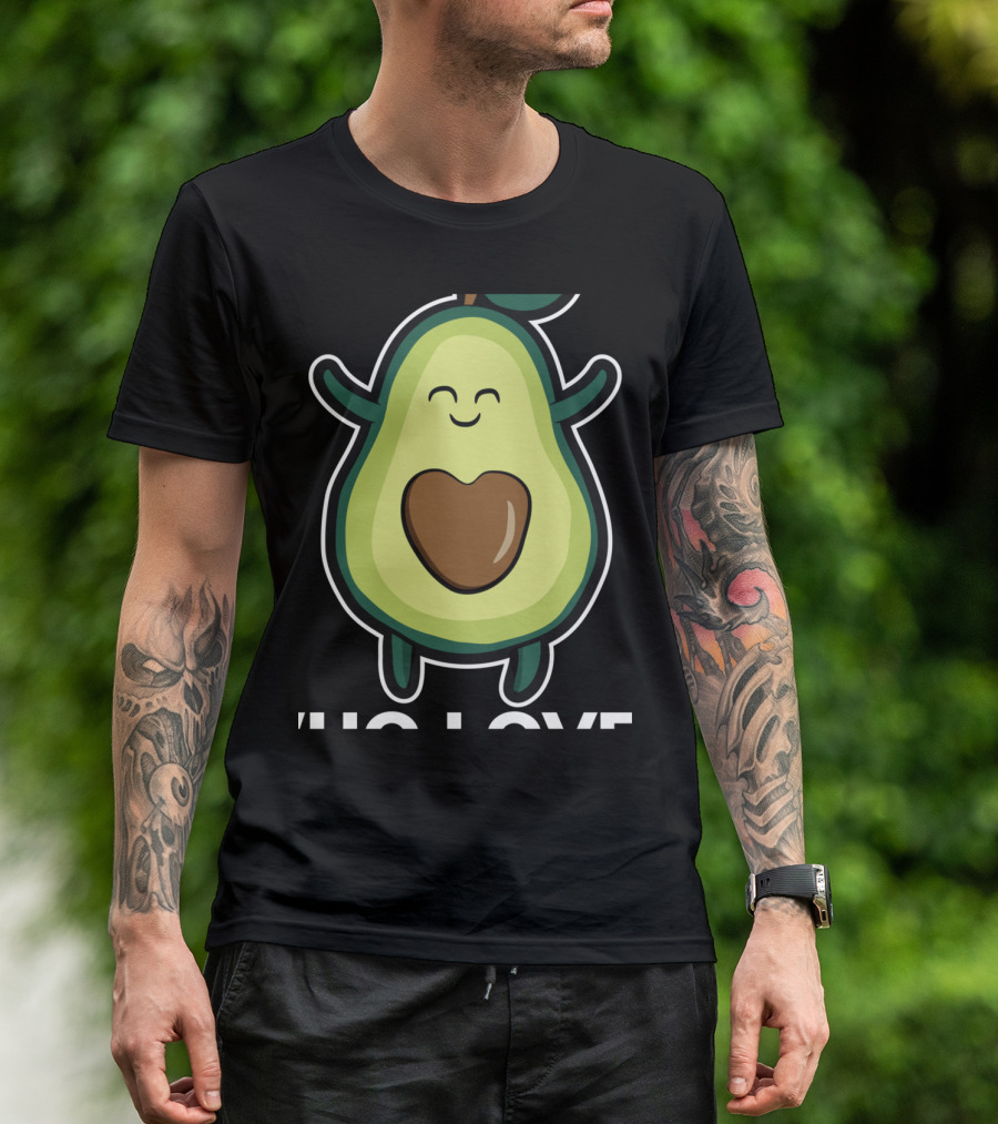 Girl Who Loves Avocado Cute Smiling Avocado Character T-Shirt