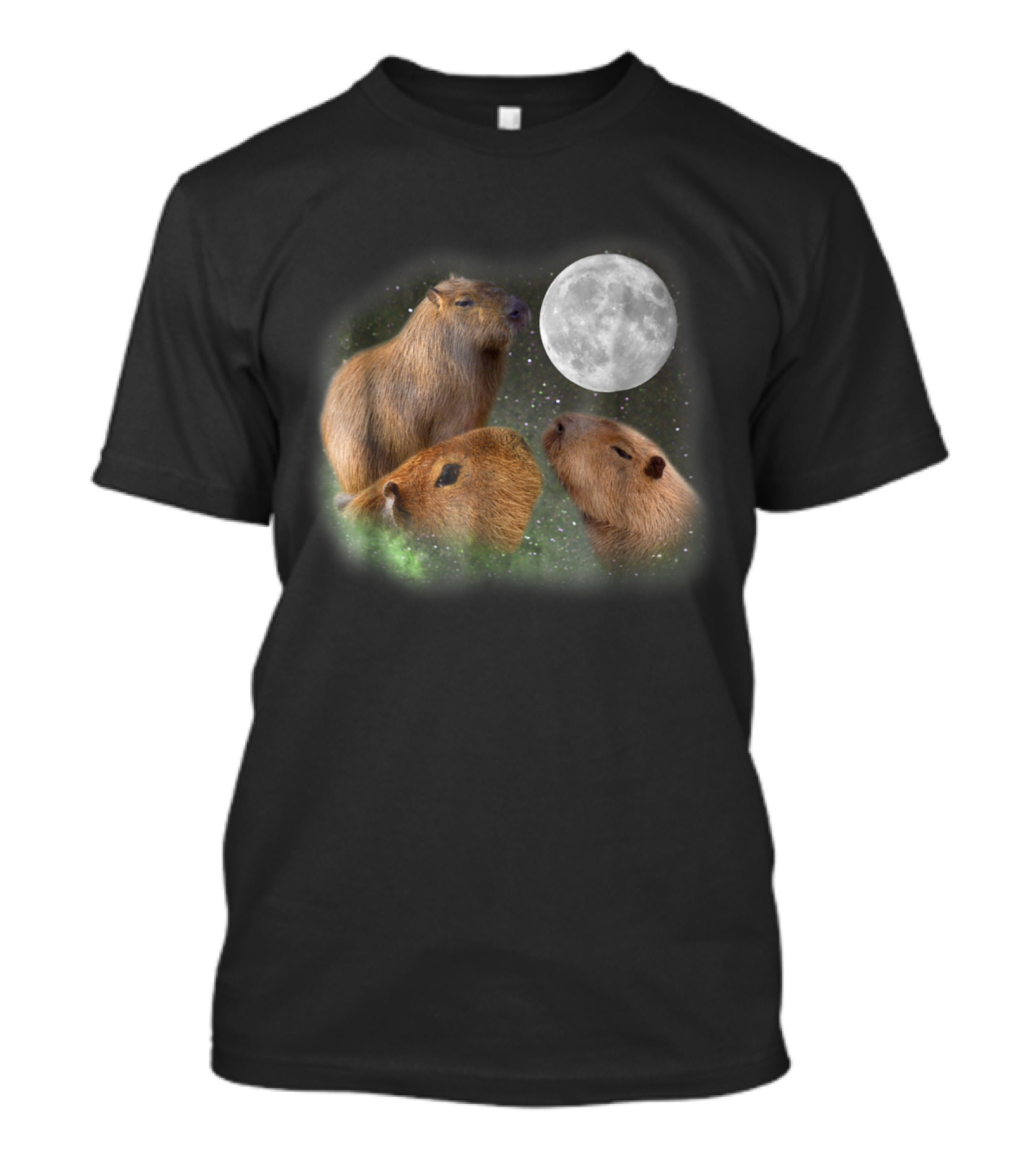 Three Moon Capybaras Funny Cute Animal T-Shirt