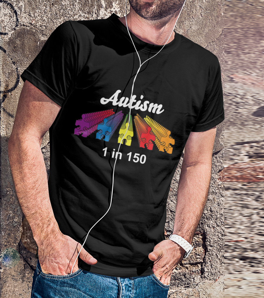 Autism 1 In 150 Puzzle Pieces Rows T-Shirt