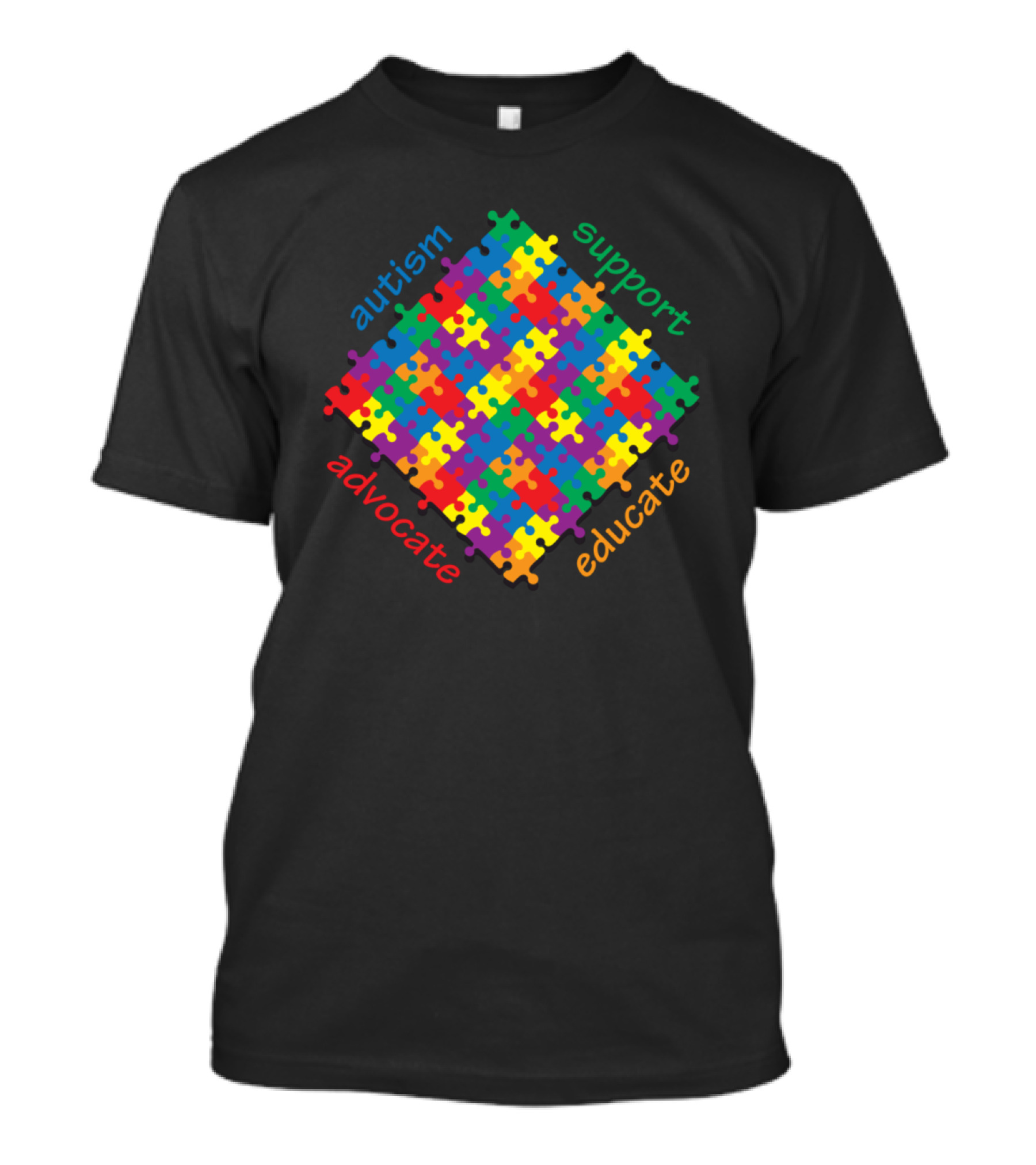 Autism Advocate Support Educate Puzzle T-Shirt