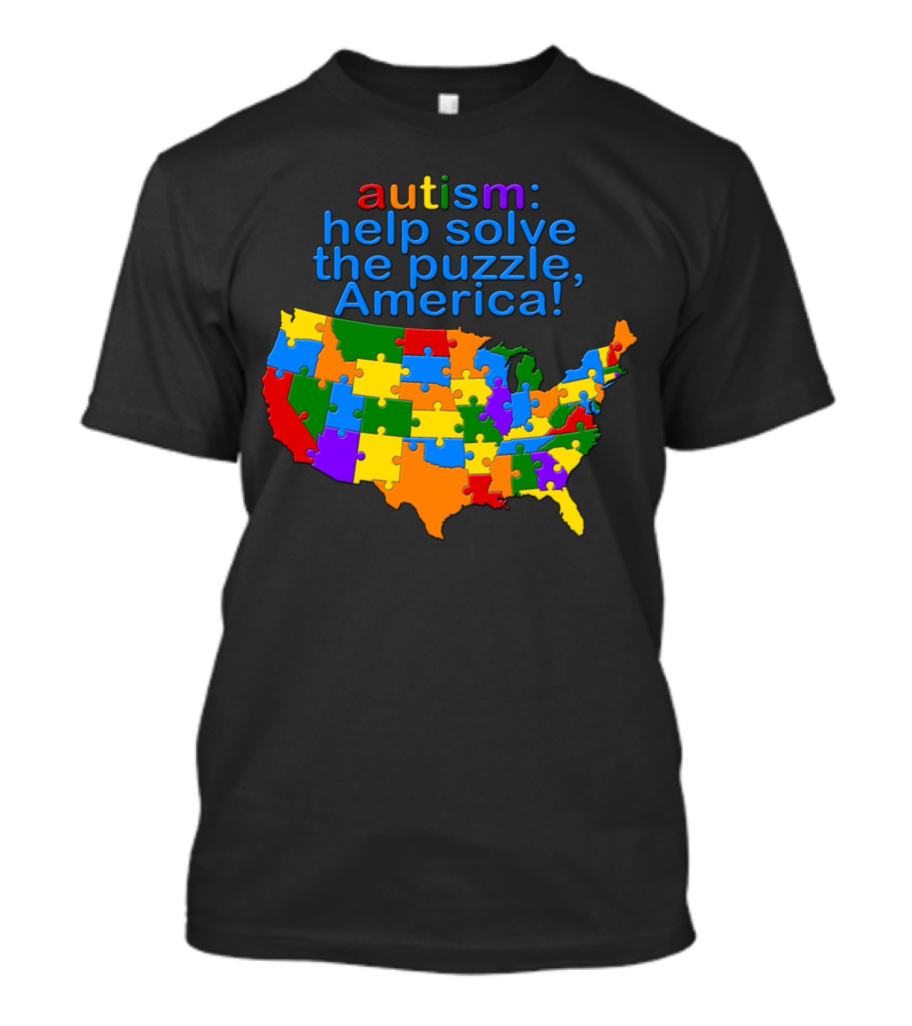 Autism Help Solve The Puzzle America Map T-Shirt