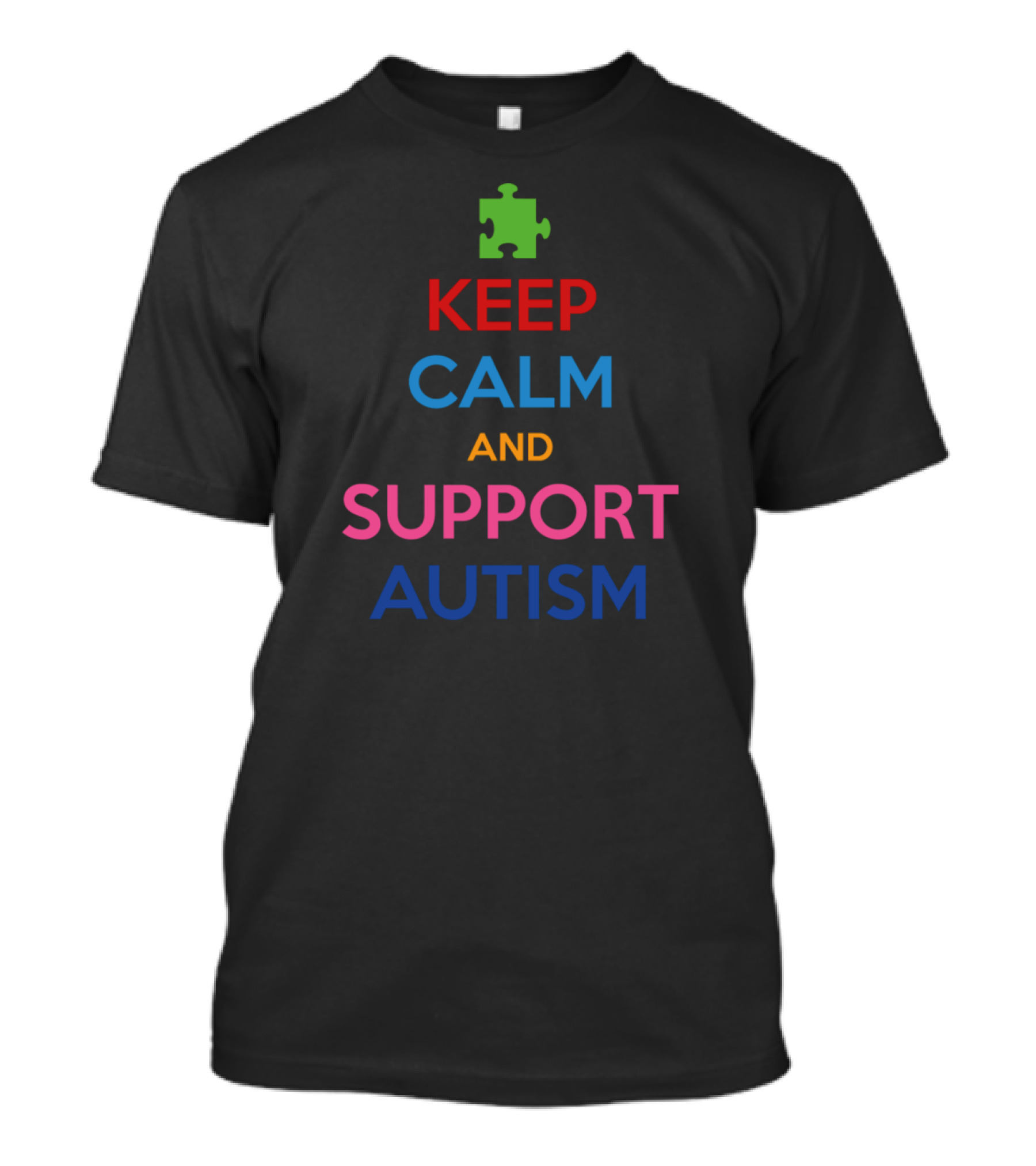 Keep Calm And Support Autism Puzzle Piece T-Shirt