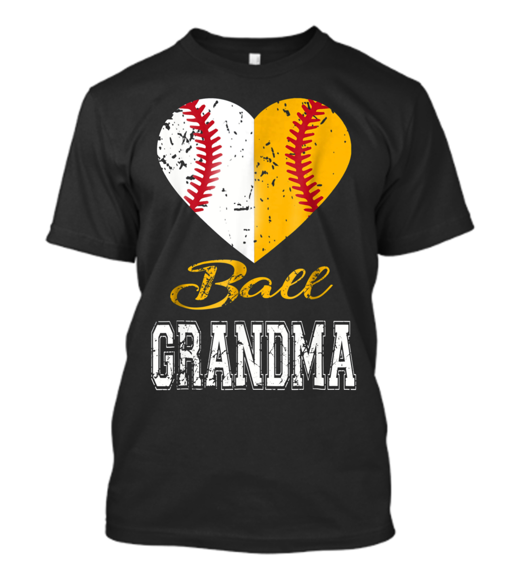 Ball Grandma Heart Baseball Softball T-Shirt