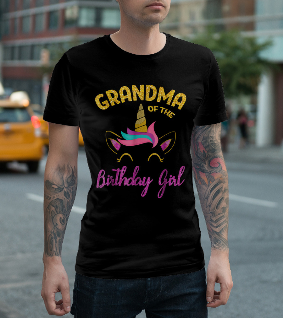 Grandma of the Birthday Girl Unicorn T-Shirt