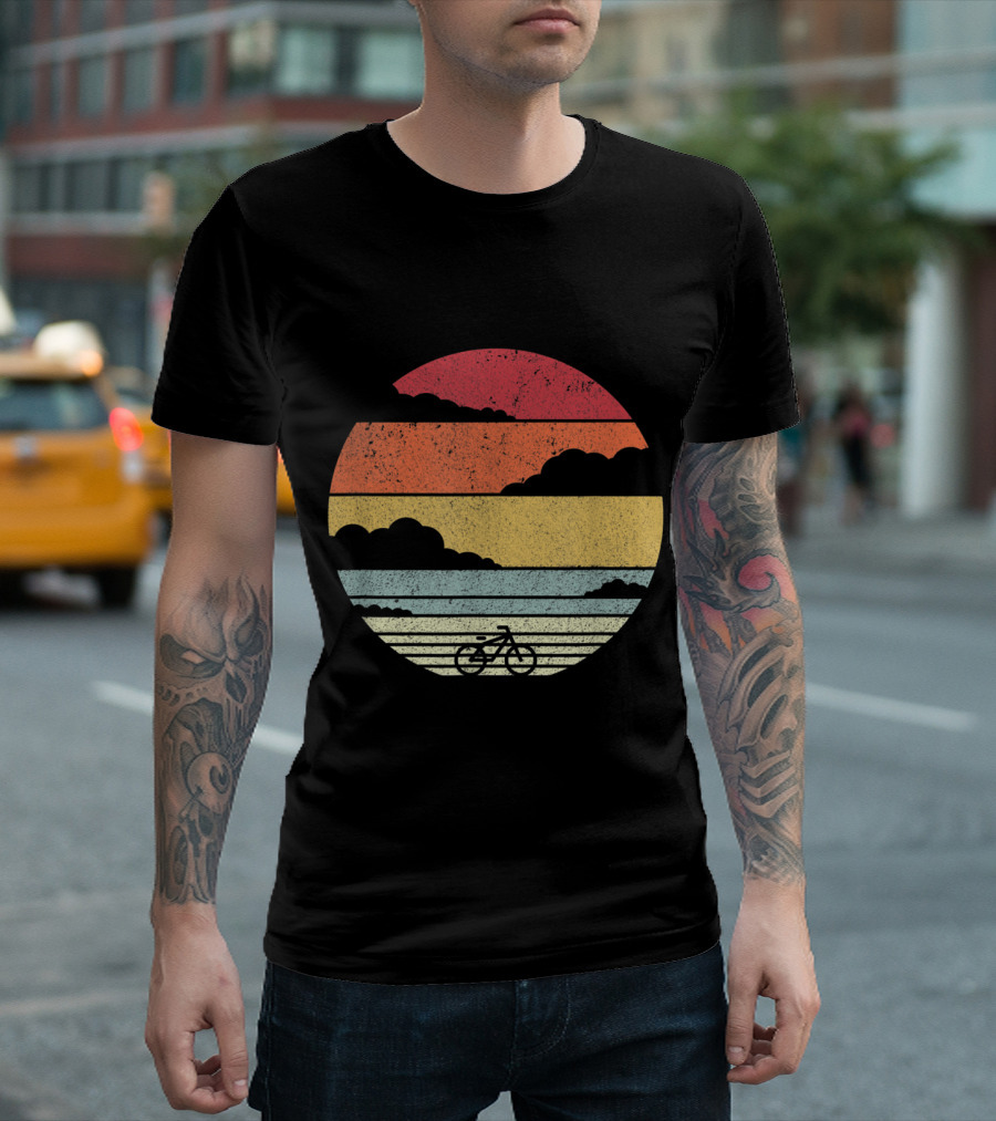 Bicycle Cycling Vintage Sunset T-Shirt