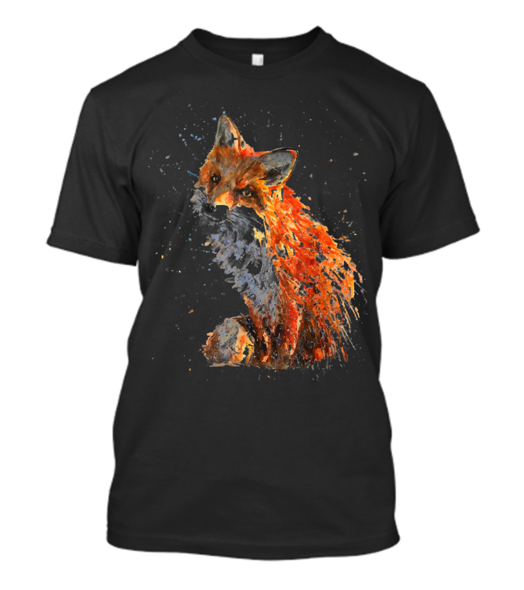 Fox Hand Painted Fox Watercolor T-Shirt