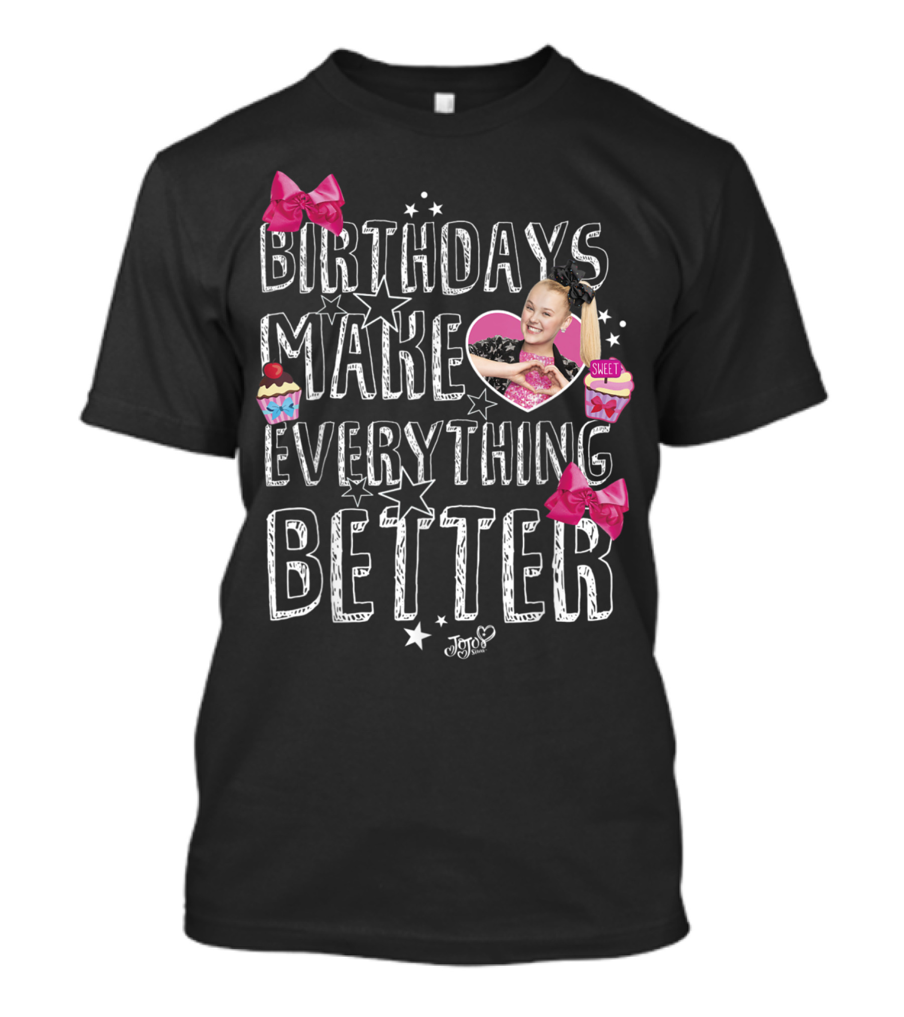 Nickelodeon JoJo Siwa Birthdays Make Everything Better Cupcake Bows T-Shirt