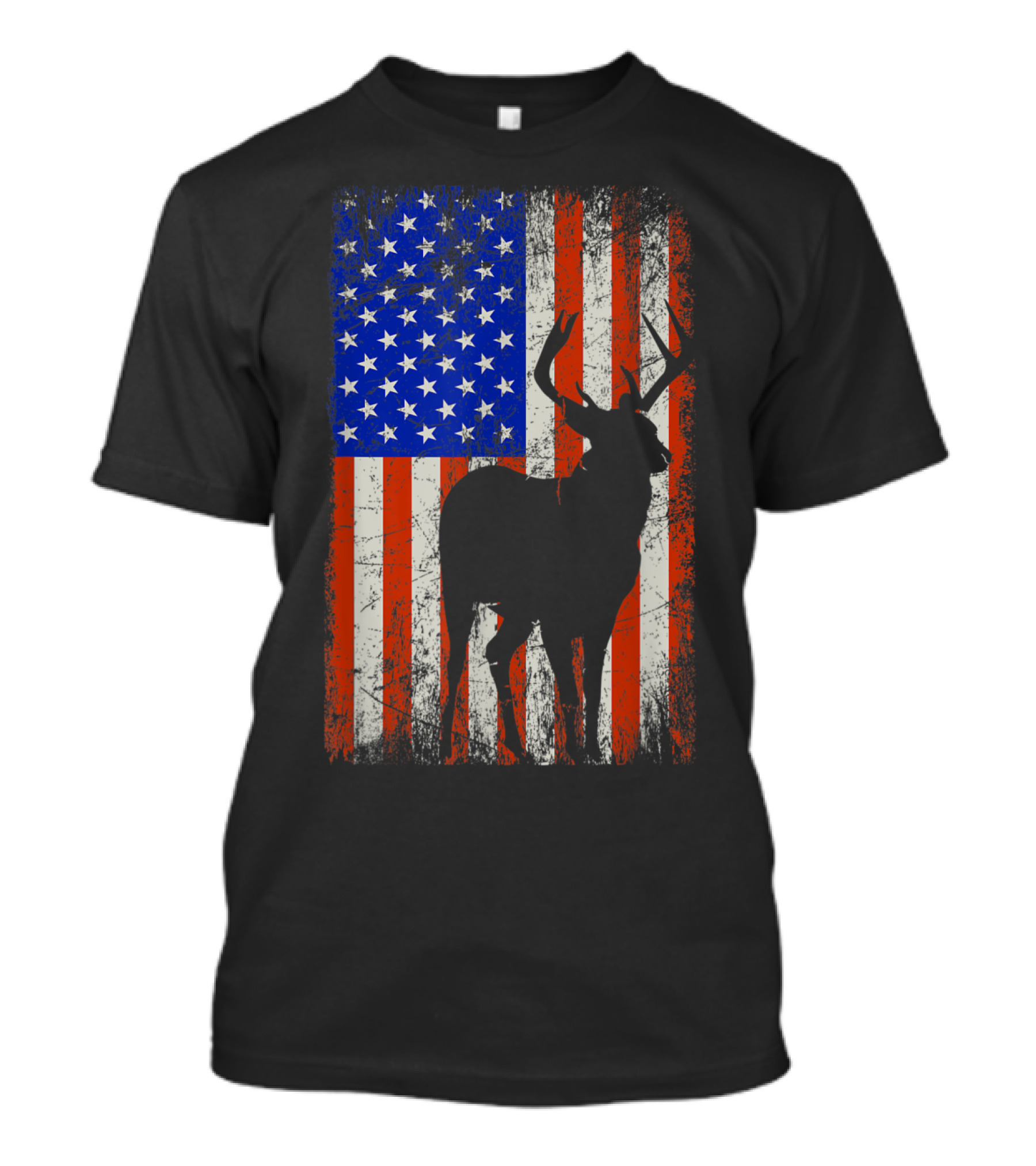 Patriotic Deer Hunter Archery Bow American Flag Hunting T-Shirt