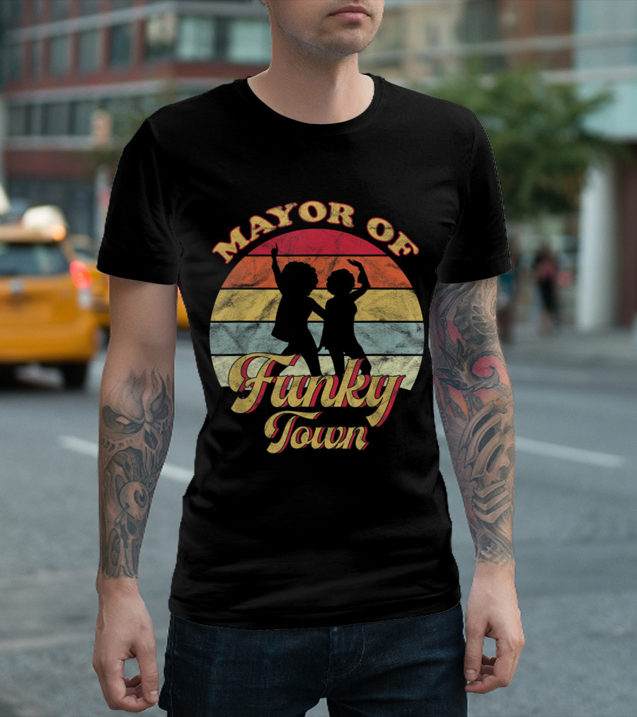 Mayor Of Funky Town Retro 70s Disco Vibe T-Shirt