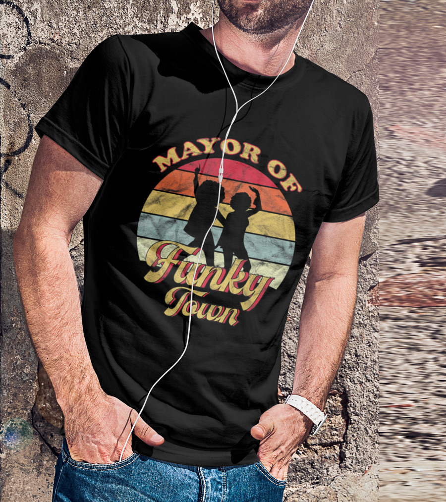 Mayor Of Funky Town Retro 70s Disco Vibe T-Shirt