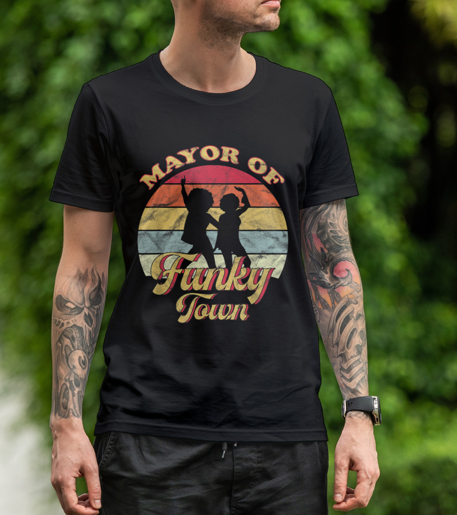 Mayor Of Funky Town Retro 70s Disco Vibe T-Shirt
