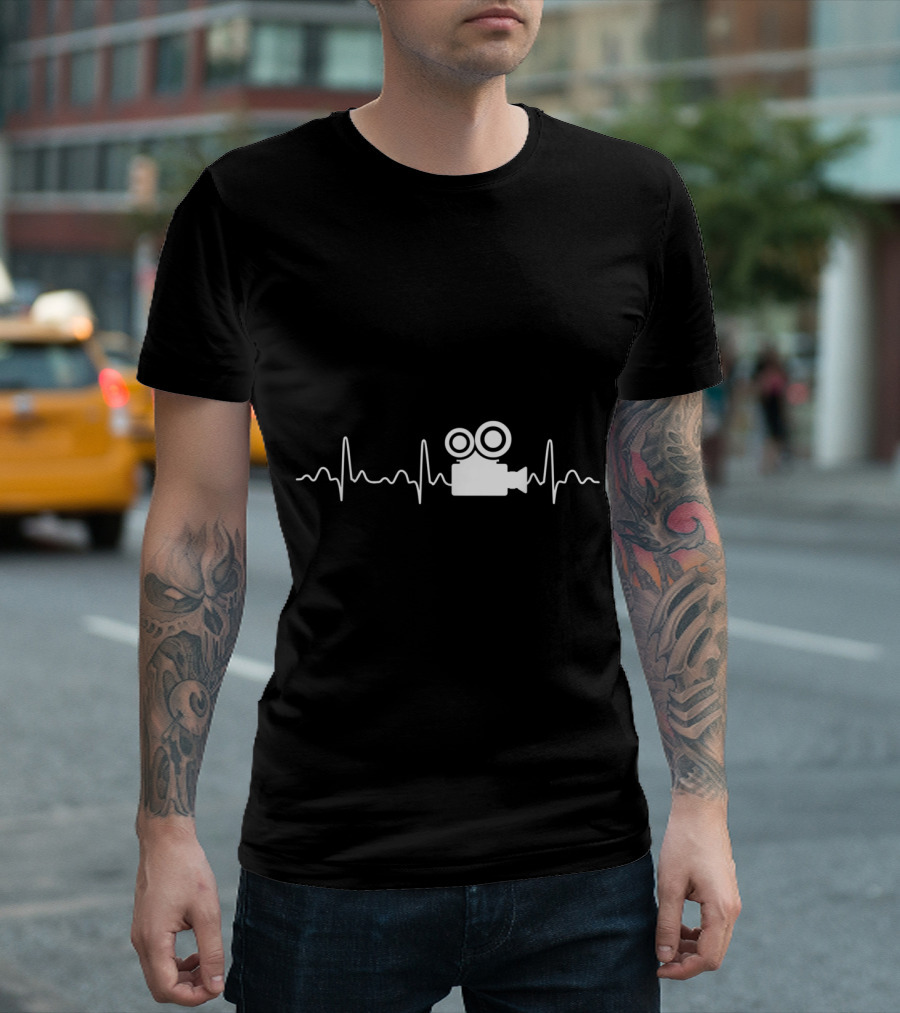 Videographer Heartbeat Videography Camera Filmmaker T-Shirt